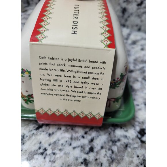 Cath Kidston Holiday Butter Dish Ceramic Christmas Design Animals Cottagecore - Picture 3 of 4